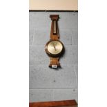 Late 19th. C. oak barometer.