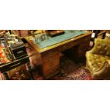 19th. C. mahogany knee hole desk.