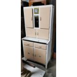 1950s painted pine kitchen cabinet.