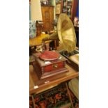 His Master's voice mahogany gramaphone.