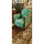 Pair of Art Deco Upholstered armchairs.