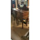 Pair of carved mahogany bedside lockers.