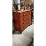 19th C. pine chest of draws.