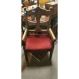 19th.C. oak Ecclesiastical chair.