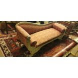 William IV. mahogany chaise longue.