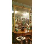 19th.C. gilt overmantle mirror.