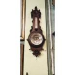 19th.C. oak barometer.
