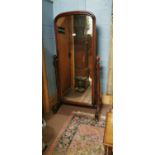 19th. C. mahogany robing mirror.