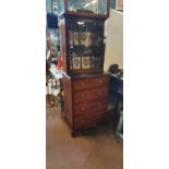 Neat George III mahogany single door bookcase.