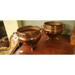 Pair of 19th. C. brass jardinieres.