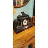 19th.C. ebonised wooden mantle clock.