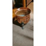 Edwardian copper and brass coal bucket.