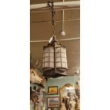 Late 19th. C. brass hanging lantern.