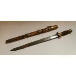 19th C. short sword in original scabbard.