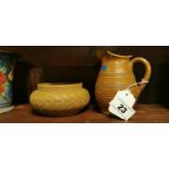 Royal Doulton ceramic jug and stoneware bowl.