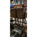 Pair of inlaid bedside lockers.