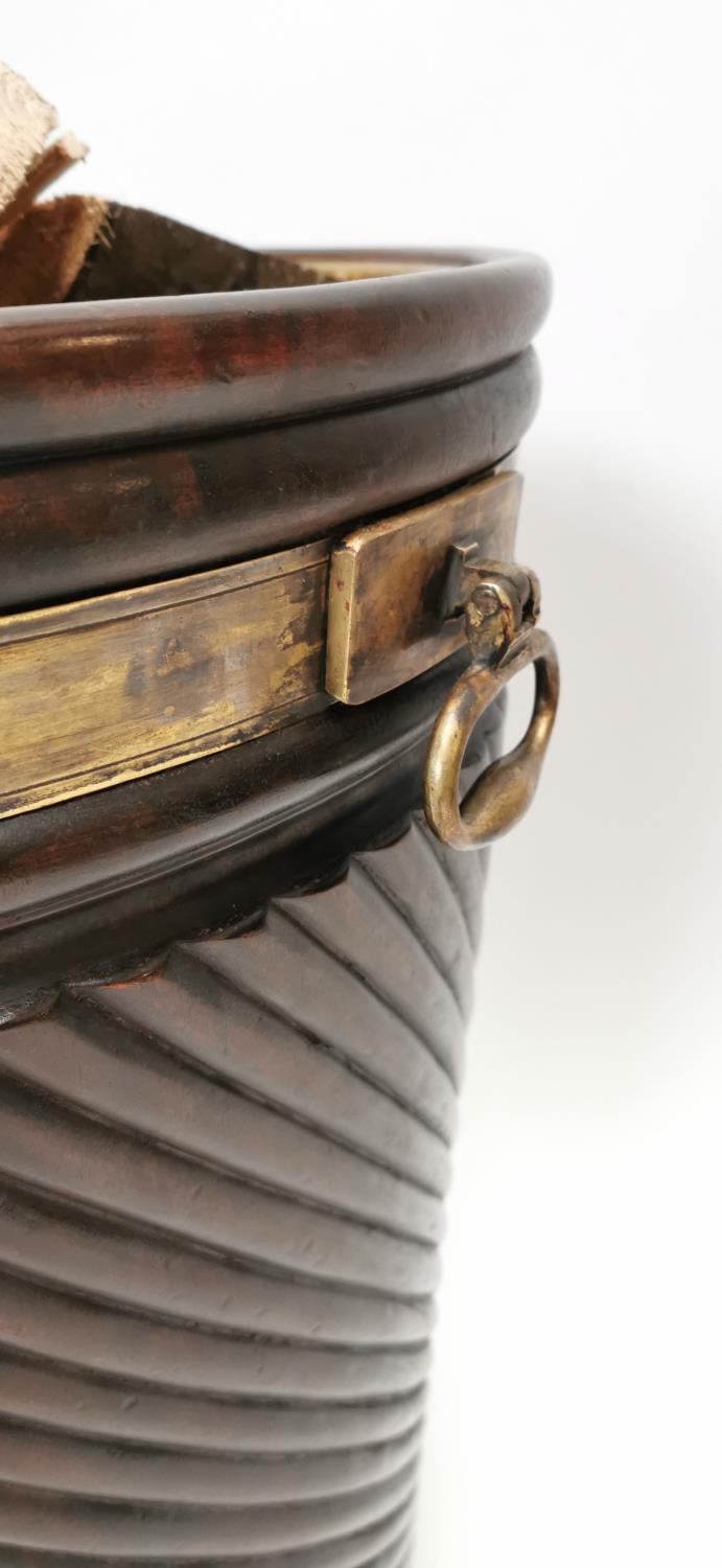 Mahogany brass bound peat bucket. - Image 2 of 3