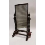 Early 19th.C. mahogany robing mirror.