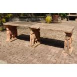 Decorative terracotta garden table.