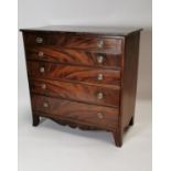 19th C. mahogany baureau chest of drawers.