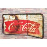 Drink Coca Cola enamel advertising sign.