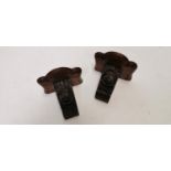 Pair of 19th C. carved oak wall esconces.