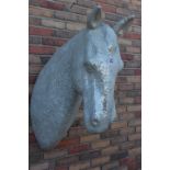 Mosaic glass wall mounted bust of horse's head.