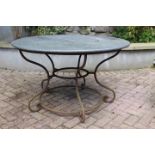 Garden table with marble top.