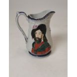 19th C. Giuseppe Caribaldi ceramic jug.