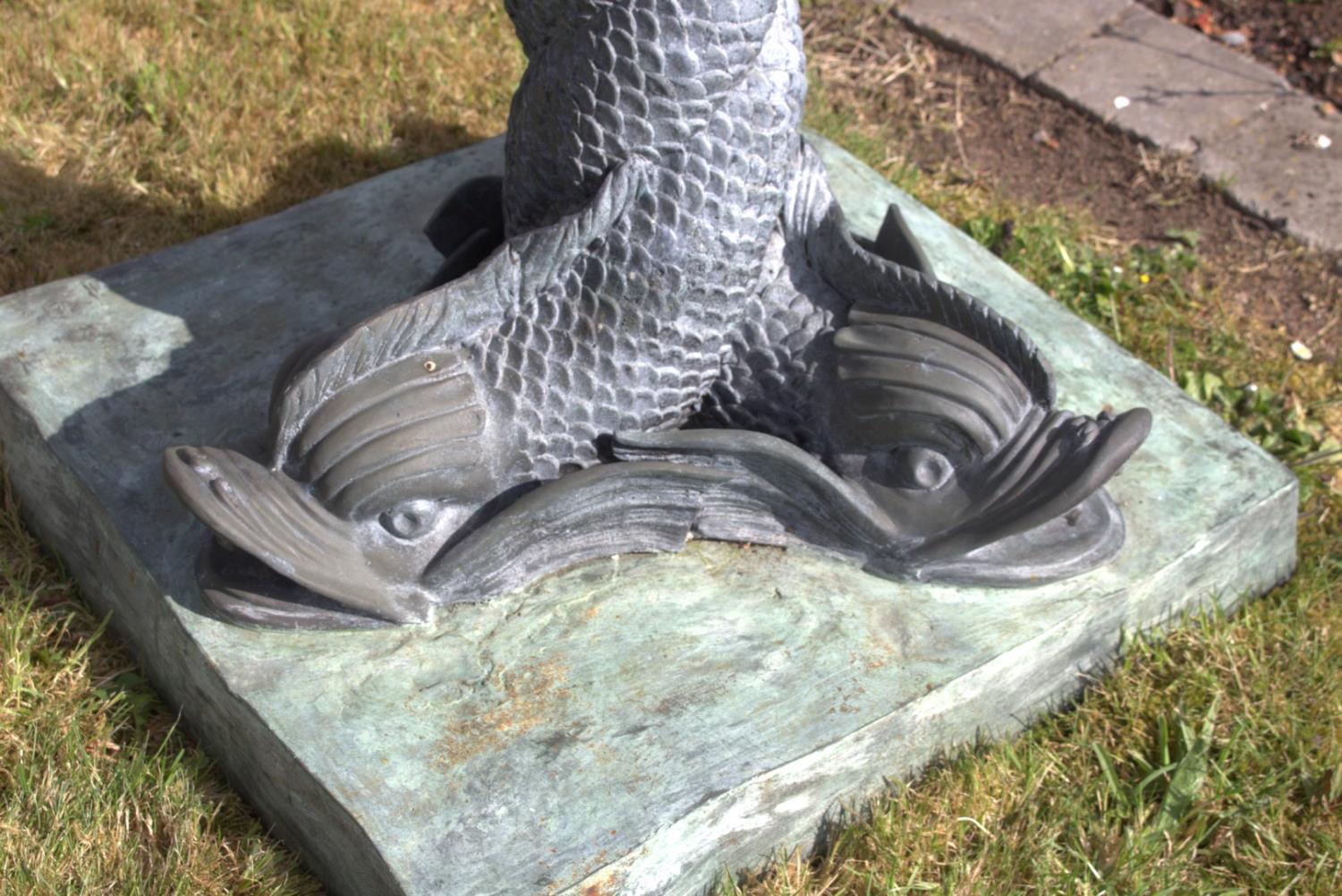 Bronze fountain in the form of a girl holding a fish. - Image 2 of 2