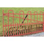 19th C. red wrought iron field gate.