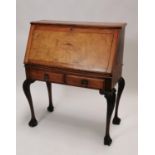 Late 19th C. Irish inlaid walnut Bureau on stand.