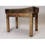 Early 20th C. pine butchers block.