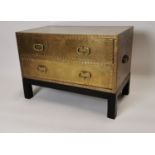 Hand beaten brass chest.