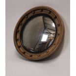 19th C. gilt ebonised convex mirror {