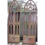 Pair of 19th C. cast iron arched Gothic window.