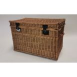 Wicker laundry basket.