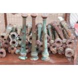 Collection of forty seven cast iron railing posts.