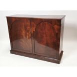 Early 19th C. flamed mahogany side cabinet.