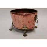 19th. C. copper and brass log bucket.