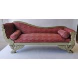 William IV. Painted carved mahogany chaise longue.