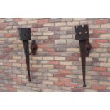 Pair of medieval style wall ensconces.