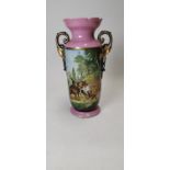 19th C. hand painted ceramic vase.