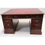 Edwardian mahogany partners desk.