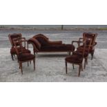 Edwardian mahogany seven piece parlour suite.