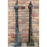 Pair of decorative aluminium gate posts.