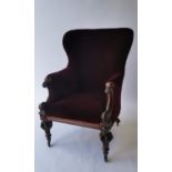 William IV. Upholstered library chair.