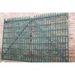 Pair of green cast iron entrance gates.