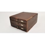 1920s leather three drawer desk filing cabinet.