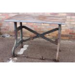 Cast iron industrial table.